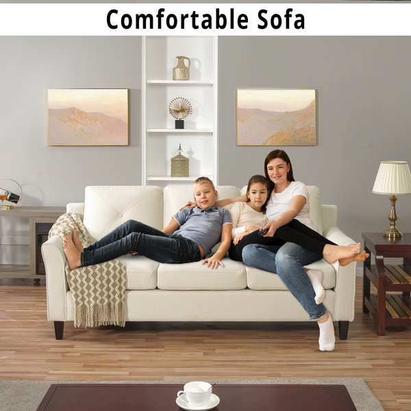 Red Barrel Studio® Jantjeline 3 Seater Sofa Button Tufted Upholstered Sofa Modern Couch Durable